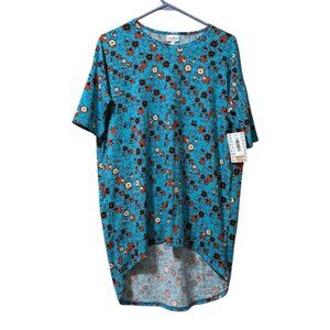 LuLaRoe Irma Top Puzzle Colorful Size XS Hi Low Teacher‎ Travel Loungewear NWT